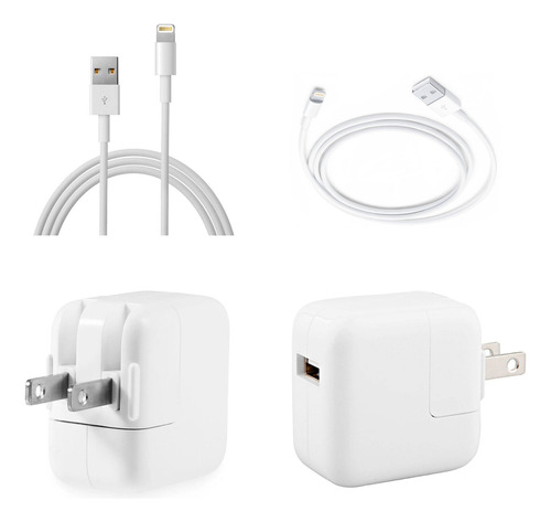 Combo Cargador 12w+cable 1m Para iPad 4/5/6/7/8/9 Mini Air