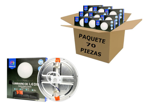 Plafon Led 18w Luminario Spot Empotrado 1260lm 70 Piezas