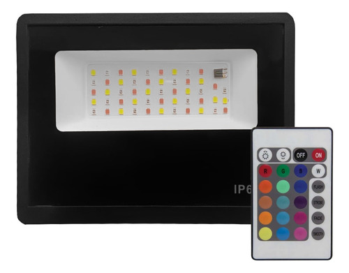 Refletor Holofote Led Rgb Colorido Com Controle 100w