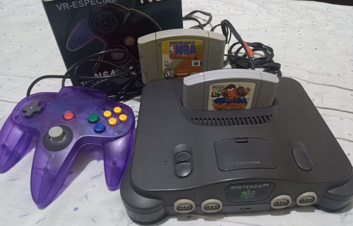 Nintendo 64 Com 2 Cartuchos (diddy Kong Racing E Nba)