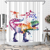 Welmeco T-rex - Cortina De Ducha De Dinosaurio Con Estampad.