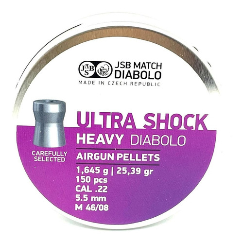 Balines Jsb Ultra Shock Heavy 5.5mm 25,39 Grains. 150 Und.