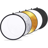 Disco Reflector De Luz Para Fotografia, 5 En 1 De 110cm.