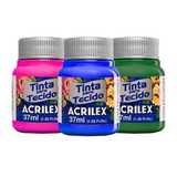 Kit 5 Tinta Tecido Fosca 37ml - Acrilex