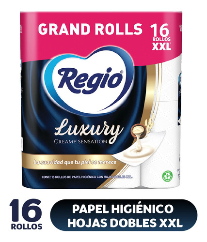 Papel Higiénico Regio Luxury Creamy Sensation 16 Rollos Xxl