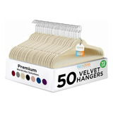 Pack 50 Perchas De Terciopelo Premium Para Adultos - Ahorro 