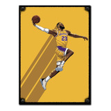 #340 - Cuadro Vintage 30 X 40 - Basket Lakers Lebron James