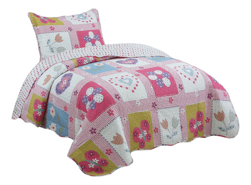 Colcha Bouti Cobre Leito Dupla Face Cama Solteiro Infantil