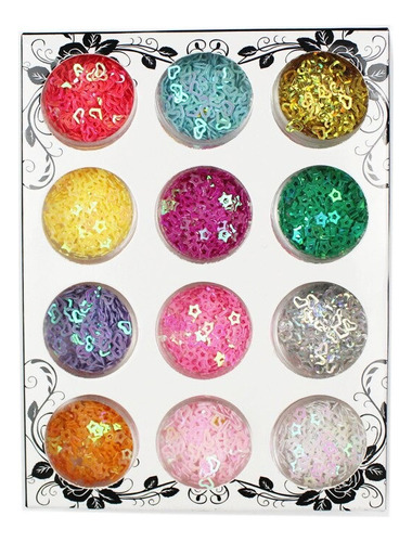 Glitter Uñas Lentejuelas Escarcha Decoración De Uñas X 12 Un