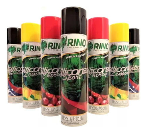 Pack X24 Silicona Perfumada En Aerosol Rino Car 360ml