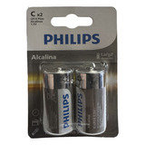 Pila C Lr14 1.5v Philips Alcaline Blister X2