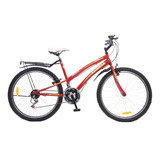 Mountain Bike Femenina Kuwara New Onna R26 21v Frenos V-brakes Cambios Sun Run Color Rojo Con Pie De Apoyo  
