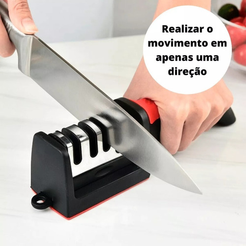 Amolador De Facas Em Aço Inox Profissional 3 Afiadores