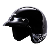 Casco Abierto Vertigo Basic Negro Cafe Racer Bobbe