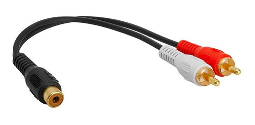 Cable 2 Plug Rca A 1 Jack Rca Para Audio De 15 Cm