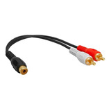 Cable 2 Plug Rca A 1 Jack Rca Para Audio De 15 Cm