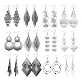 12 Pares De Aretes Colgantes Bohemios Largos Con Dije, Arete