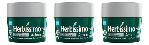 Desodorante Creme Herbissimo 55 G Action - Kit C/3un