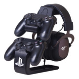 Suporte De Mesa 2 Controles Playstation 4+headset Headphone