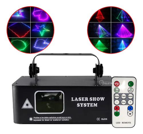 Raio Laser Show Projetor Rgb 500mw Dmx Efeitos Holográfico