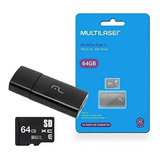 Cartão Memória Micro Sd + Adaptador Pen Drive 64gb - Mc164