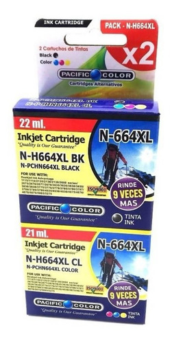 Pack Tintas Para Hp664xl Negro Y Color