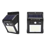 Kit2 Luminária Led Solar Parede Refletore Sensor Presenç 50w