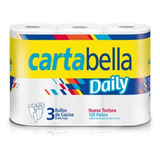 Rollo De Cocina Doble Hoja Cartabella Daily 3x120 Pack X10p
