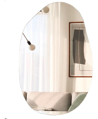 Espelho Orgânico Decorativo Personalizasjn Lapidado 1,60x90 Grande Cor Da Moldura Sem Moldura