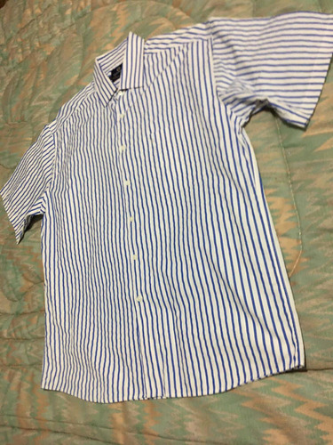 Gino Milán Camisa Casual Para Caballero Talla G Azul-blanco