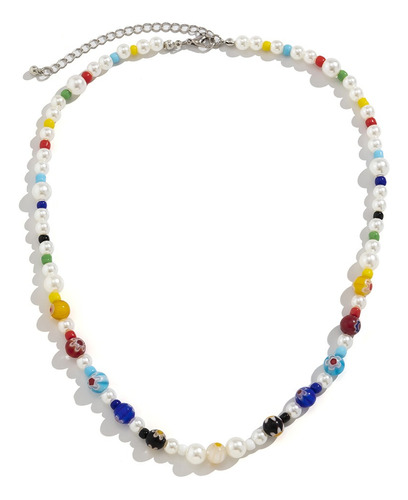 Collar De Cuentas Color Mosaico De Cristal Sol Mujer Hombre