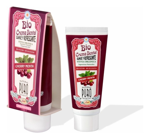 Bio Crema Dental Natural Sin Sulfato Ni Fluor Cherry Menta