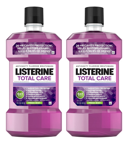 Listerine Total Care - Enjuague Bucal Anticaries Con Flor, 6