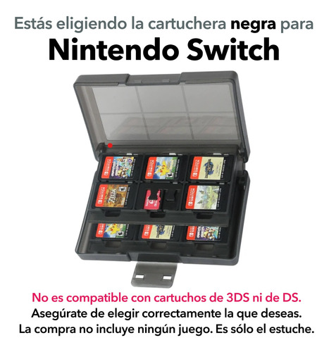 Estuche Porta Tarjetas Switch 3ds 2ds Ds Cartuchos 24 En 1