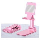 Soporte Aluminio Ajustable Porta Celular Tablet Consola Color Rosa