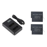 Kit 2  Ahdbt-501 P/ Gopro Hero 5, Hero 6 Hero 7 Hero 8 Black