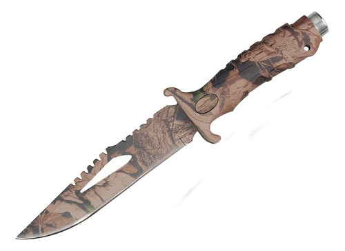 Cuchillo Táctico Camuflaje Militar Campismo + Funda A9405