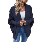 Cardigan De Suéter Quente De Cor Sólida Feminino