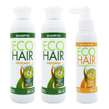 Eco Hair Kit 2 Shampoo + 1 Loción Tratamiento Anticaída 3c