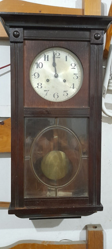 Antiguo Reloj De Pared De Madera