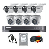 Kit Analogo 8 Camaras 1080p + Dvr 8ch + 1tb Video Hikvision