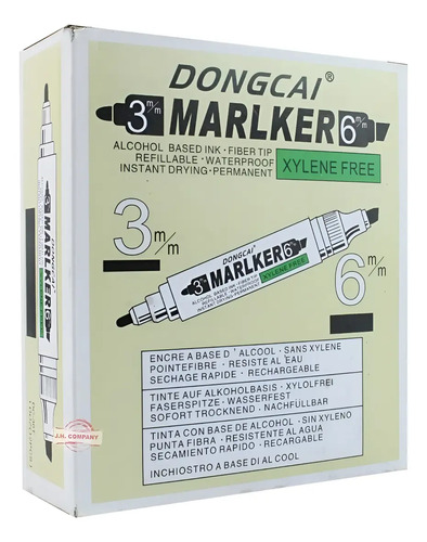 Set De 12 Marcador Plumon Permantene Doble Punta