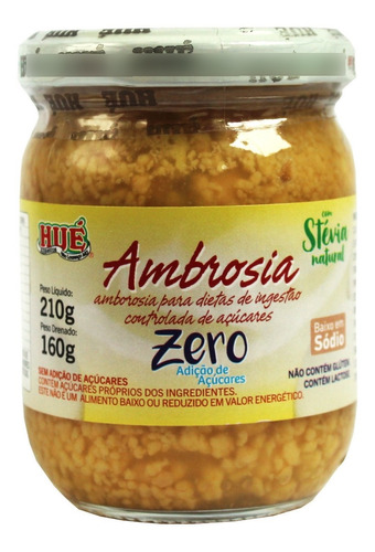 Ambrosia Diet Com Stévia Hué Diet Sem Glúten Zero 210g /160g