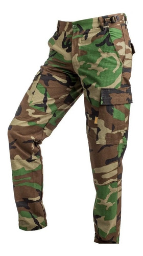 Pantalón Táctico Corte Bdu Camuflado Woodland-selva