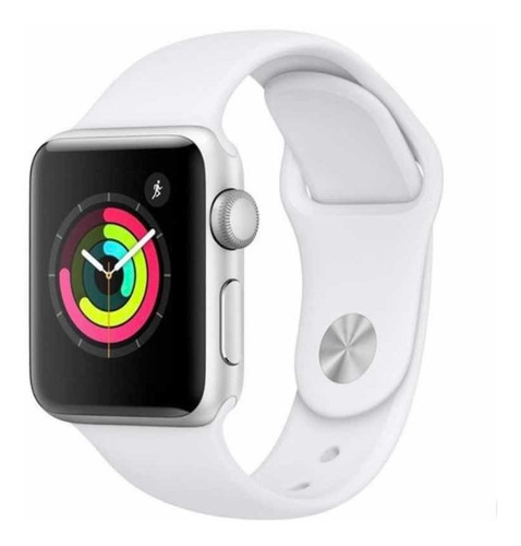 Apple Watch Serie 3 42mm Silver Aluminum White Sport Band 