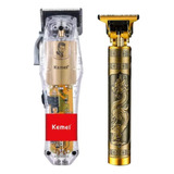 Kit Barbearia Profissional 2 Maquinas Corte E Acabamento Cor Preto 110v/220v