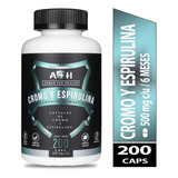 200 Capsulas Picolinato D Cromo 200mcg  Espirulina A4h