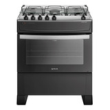 Fogão 5 Bocas Preto Com Mesa Inox Atlas Atenas Bivolt