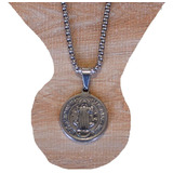 Medalla De San Benito De Acero Quirúrgico Más Cadena Acero