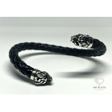 Brazalete Caballero -leopardo- Plata 925 Piel